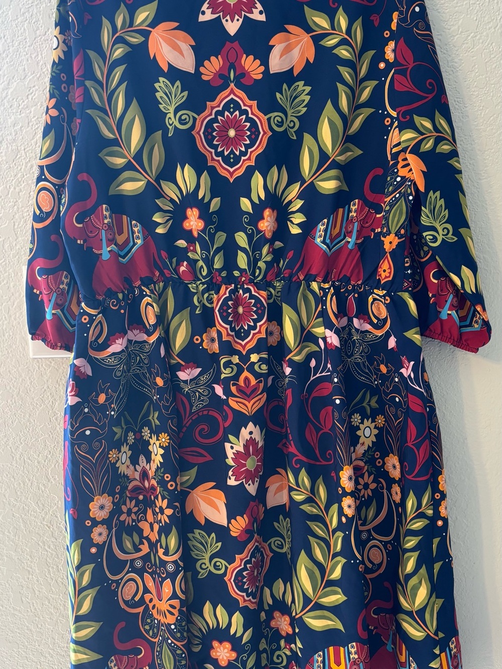 BloomChic Navy Floral Paisley Midi Dress Bohemian style 14-16 - Picture 4 of 8